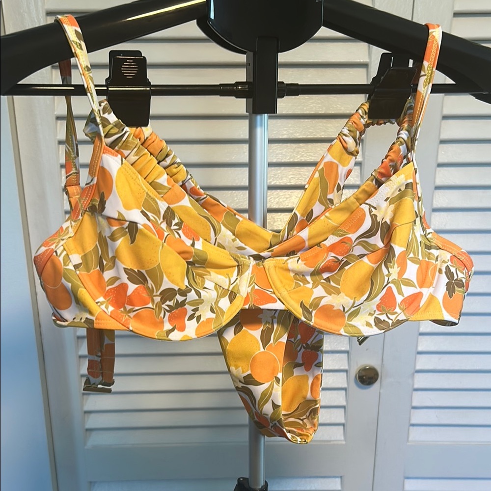 Citrus Print Bikini Top and Bottom